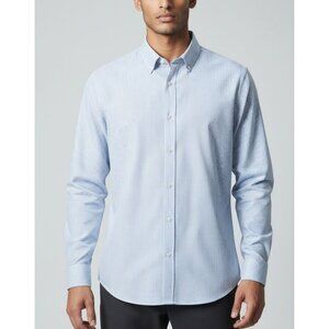 Calvin Klein Mens Slim Fit Non-Iron Stretch Shirt Size L 16/32-33Blue Check